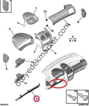 PEUGEOT 206 İÇ SİGORTA KAPAĞI(ORJİNAL)