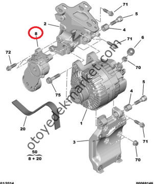 PEUGEOT 207 (2006-2012) 1,6 HDI ALTERNATÖR RULMANI  (ORJİNAL)